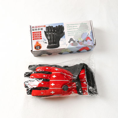 زمستانی سواری در فضای باز با باتری 4000 میلی آمپر ساعتی دستکش زمستانی گرم کن قرمز دستکش زنانه