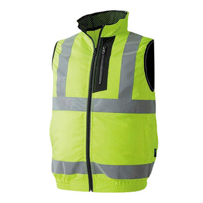 جلیقه خنک کننده فن انعکاسی فلورسنت پیراهن های دو فن Hi Vis