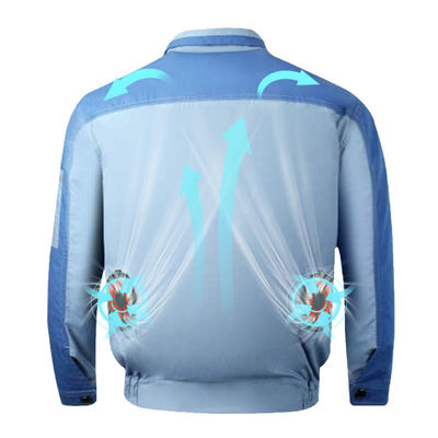 پیراهن تهویه مطبوع پیاده روی 6700 میلی آمپر ساعت لیتیوم باتری Ac Coat یقه ماندارین
