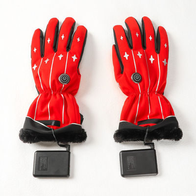 زمستانی سواری در فضای باز با باتری 4000 میلی آمپر ساعتی دستکش زمستانی گرم کن قرمز دستکش زنانه