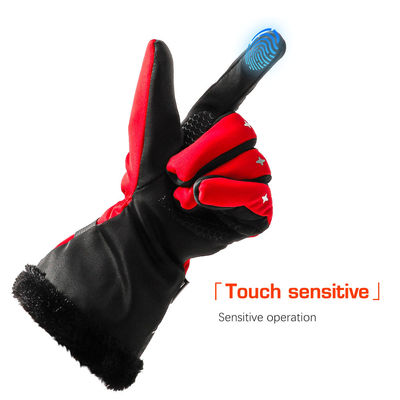 زمستانی سواری در فضای باز با باتری 4000 میلی آمپر ساعتی دستکش زمستانی گرم کن قرمز دستکش زنانه